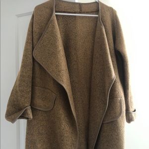 Tan mid length cardigan jacket